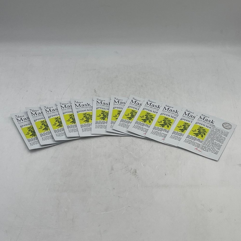 Ariul 7 Days Green Tea Mask - Sebum Control & Peeling, 12 Pack